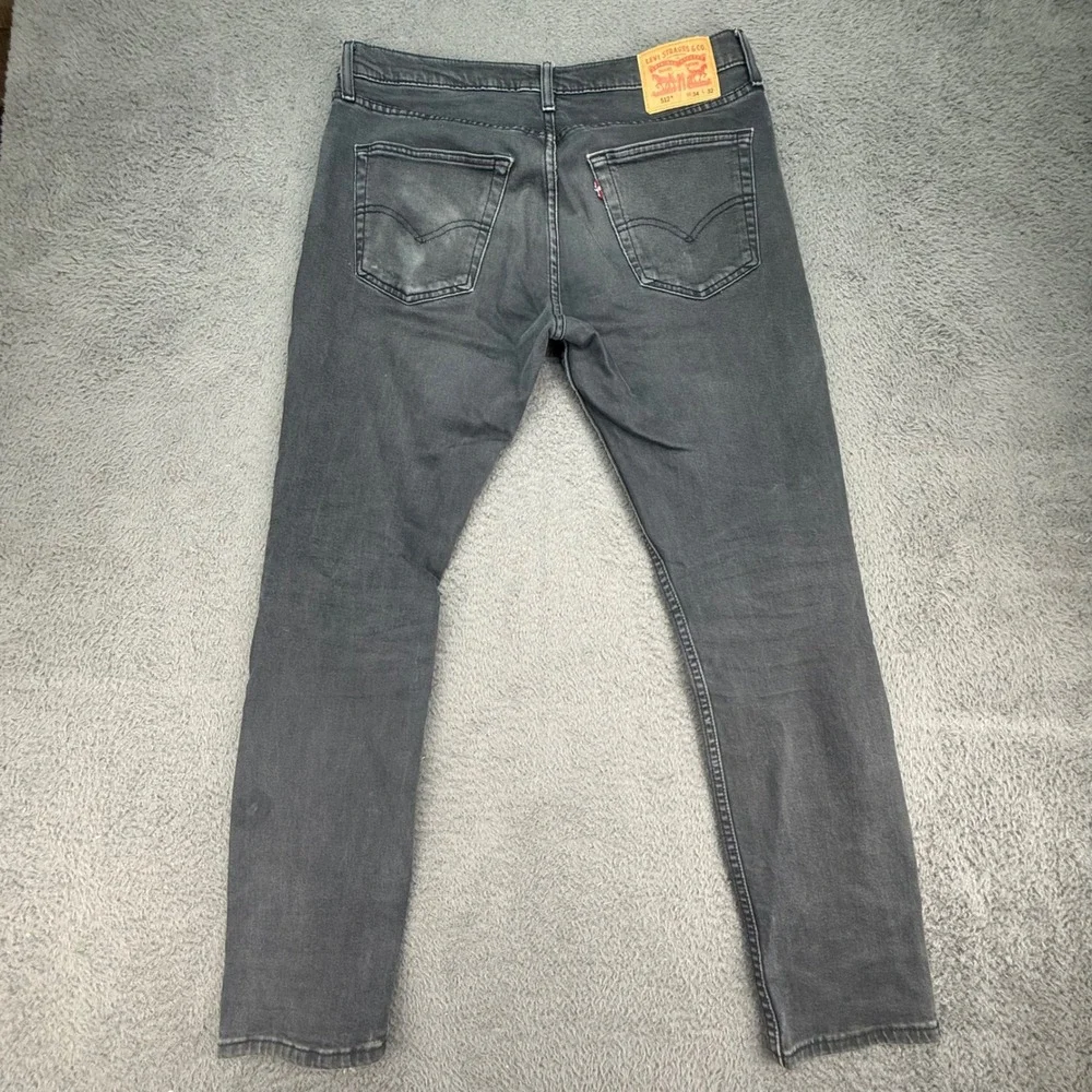 Levi's 512 Slim Taper Jeans Mens 34x32 Gray Charcoal Stretch Denim Pants‎